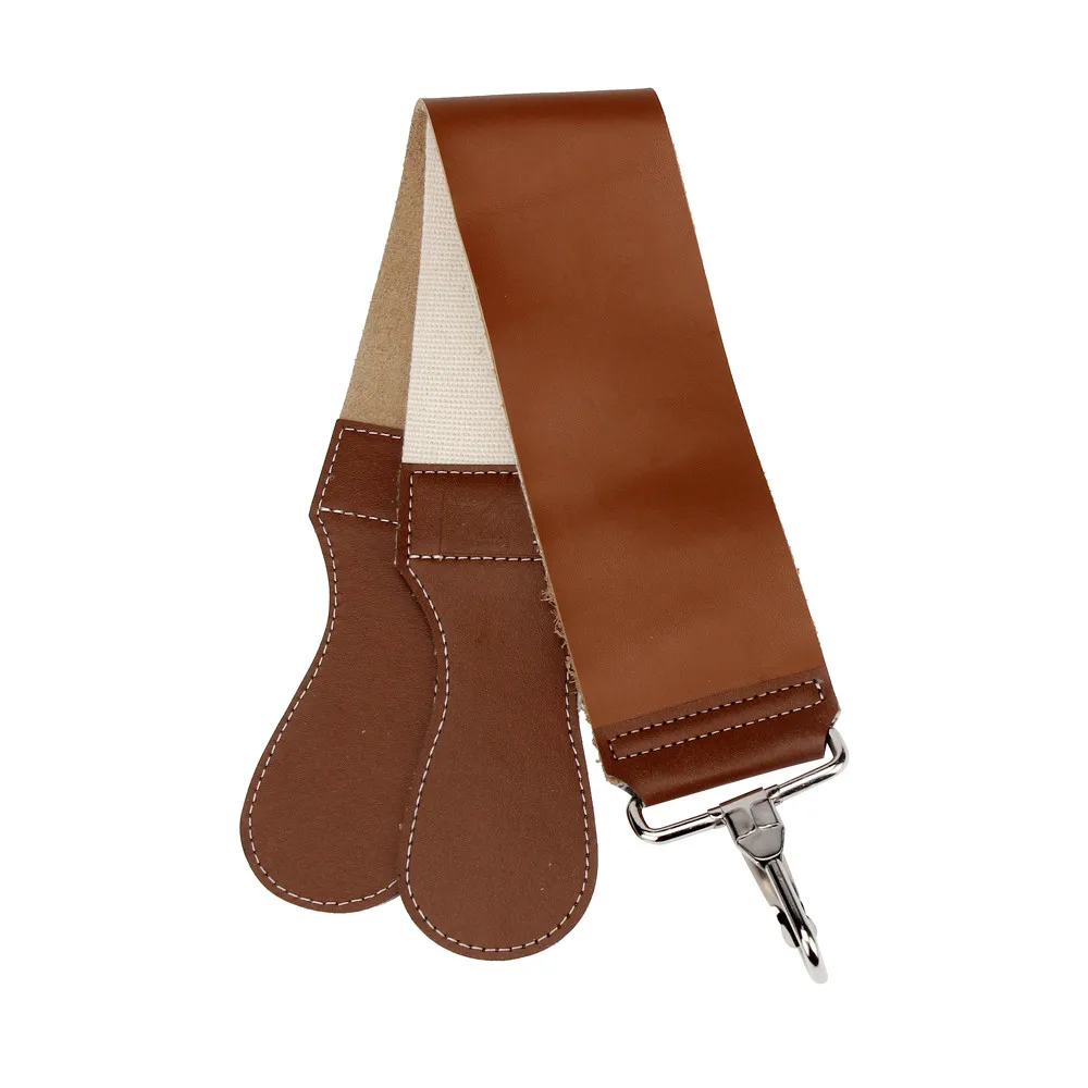 1pc Men Barber Shaving Leather Strop Double Layer Razor Cloth Sharpener