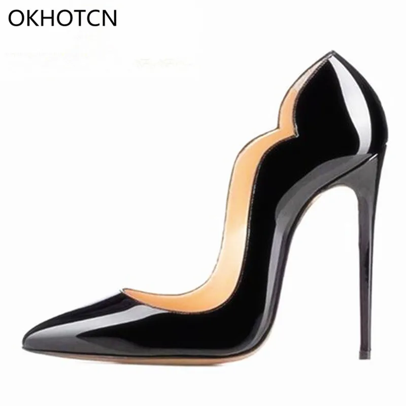 

Designer Shoes Women Luxury 2019 Black Patent Leather High Heel Pumps Hot Chick Same Style Nightclub Pumps Sexy Shoes Women