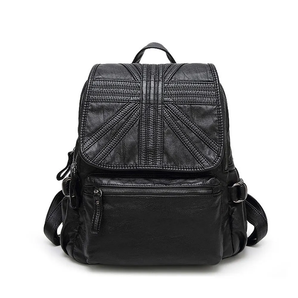 

Simple Genuine Leather Woman Back pack Teenager Girls Preppy Fashion Bags Korean Casual Ladies Backpacks Travel Shoulder Bag