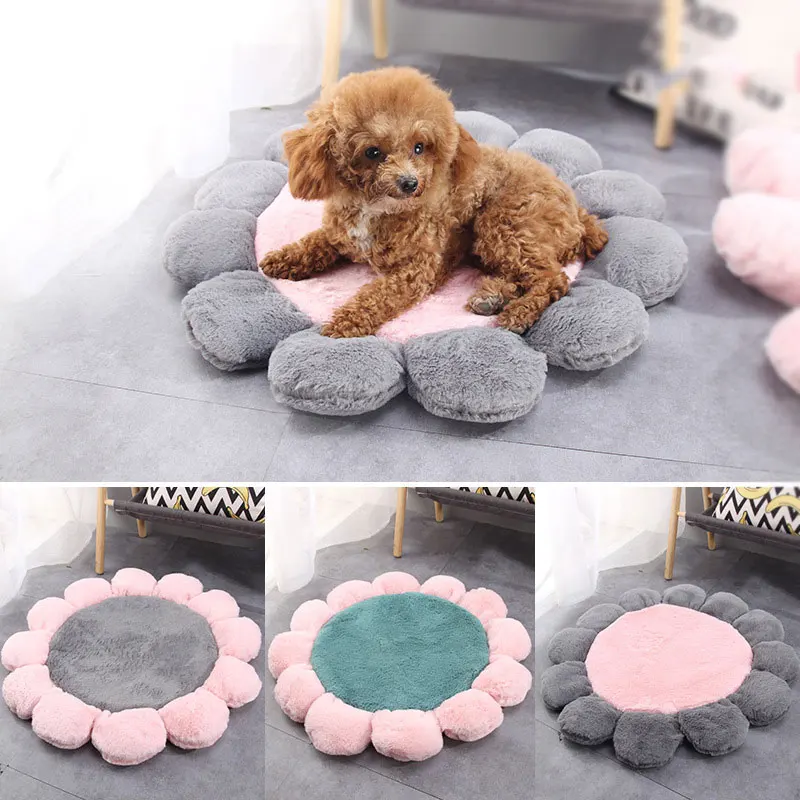 Breathable Dog Bed Mat Cushion Flower Shaped Pet Pad Soft Dog Beds for Large Dogs Smooth Cat