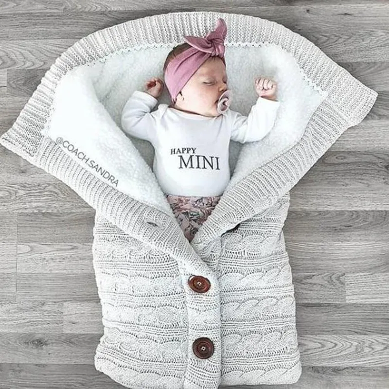 

Cotton Newborn Envelop Knitted Baby Sleeping Bag Stroller Bag 0-12 Months Baby Sleeper