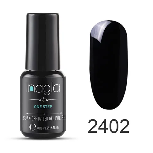 Inagla 8 мл УФ-гель для ногтей чистый цвет долговечный светодиодный Гель-лак лампа гель без верхней основы впитывающийся Органический Гель-лак - Цвет: 2402