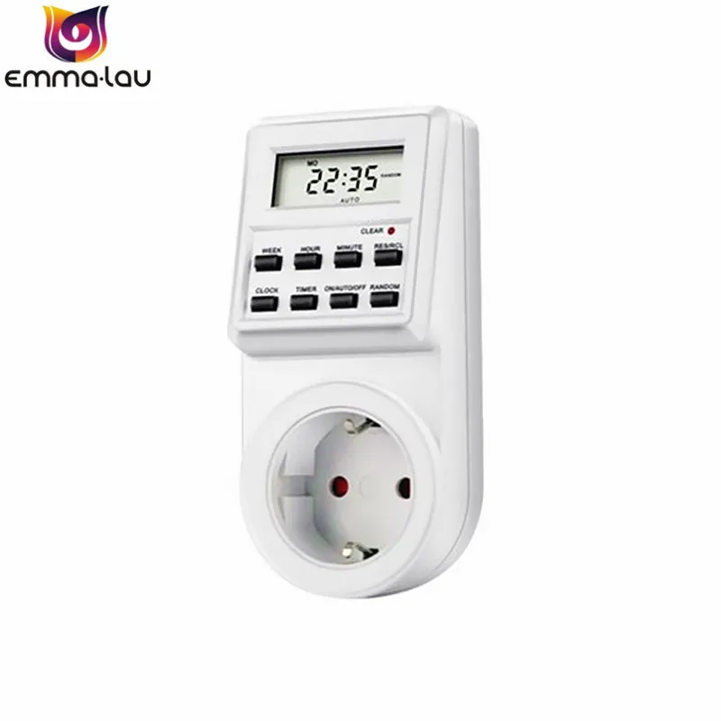 230V 16A EU программируемая розетка таймера с ЖК цифровым 12/24 часовым переключателем