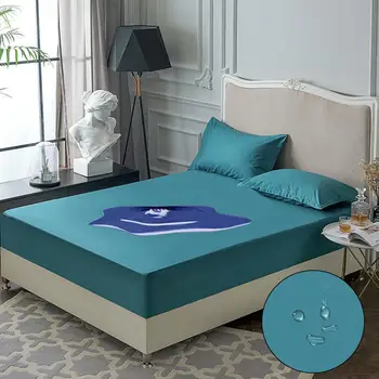 

1 Pcs Waterproof Mattress Cover Anti-mite Breathable Hypoallergenic Bed Protection Pad Mattress Protector with Elastic