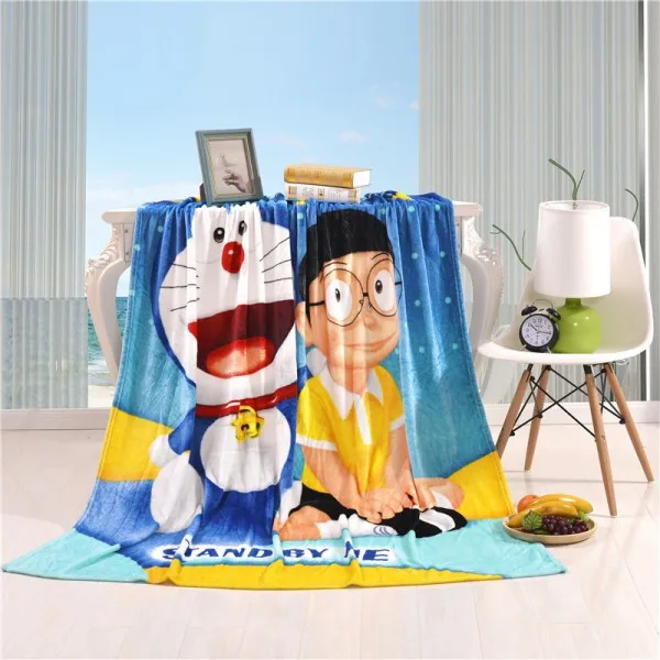 D-5 Небесно-голубое плюшевое фланелевое одеяло Doraemon, покрывало для дивана/кровати/самолета, кондиционер для детей, для мальчиков, 150X200 см - Цвет: D-5