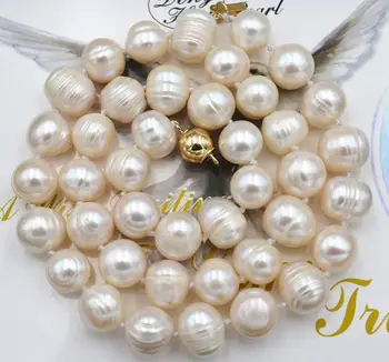 

New 18" 10-11MM SOUTH SEA WHITE Thread CREAM PEARL NECKLACE VERY GOOD LUSTER