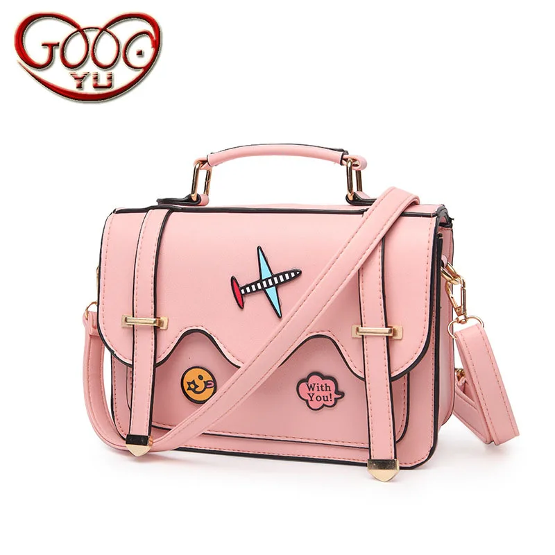 

Ladies creative new models square two-sided mobile Messenger bag Korean tide letters decorative high-quality PU leather shoulder