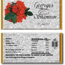 10 шт. красная роза конфеты бар обертка Diy свадебный Декор на заказ холколейт бар обертка ребенок душ День рождения поставщик Праздничных Украшений