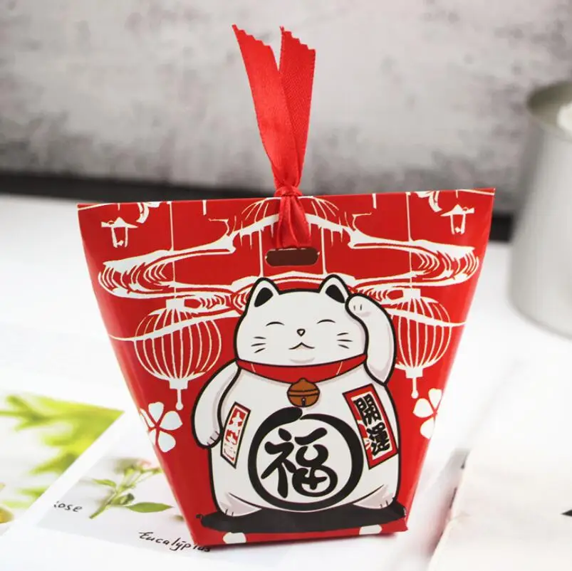 6 шт китайский Стиль Lucky Cat год конфеты печенье нуга упаковочная коробка детский подарок на день рождения Коробка фестиваль вечеринок