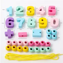 Красочные обучение по методу Монтессори Развивающие деревянные цифровые бисерные развивающие игрушки математические для детей Дети