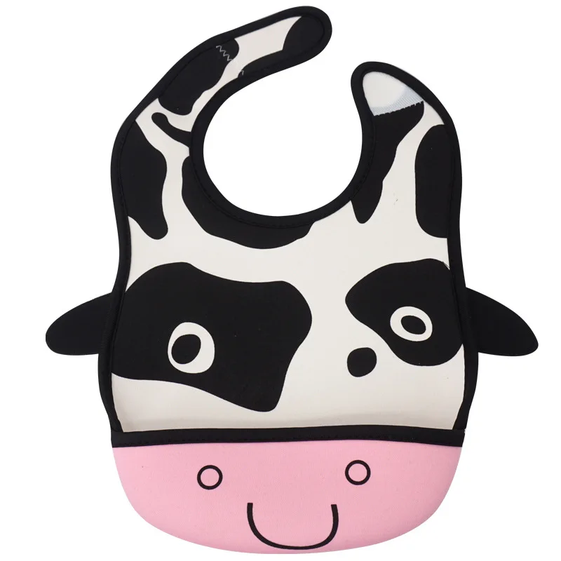 Cartoon Prints Baby Silicone Feeding Bib Kids Bib Adjustable Waterproof Feeding Tools Boy Girl Bibs Apron for over 6 Month