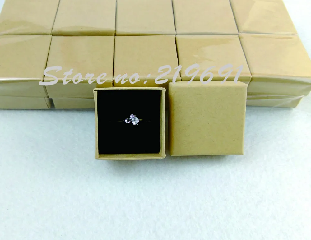 Оптовая продажа 24 шт./лот коробка для колец из крафт бумаги/коробка