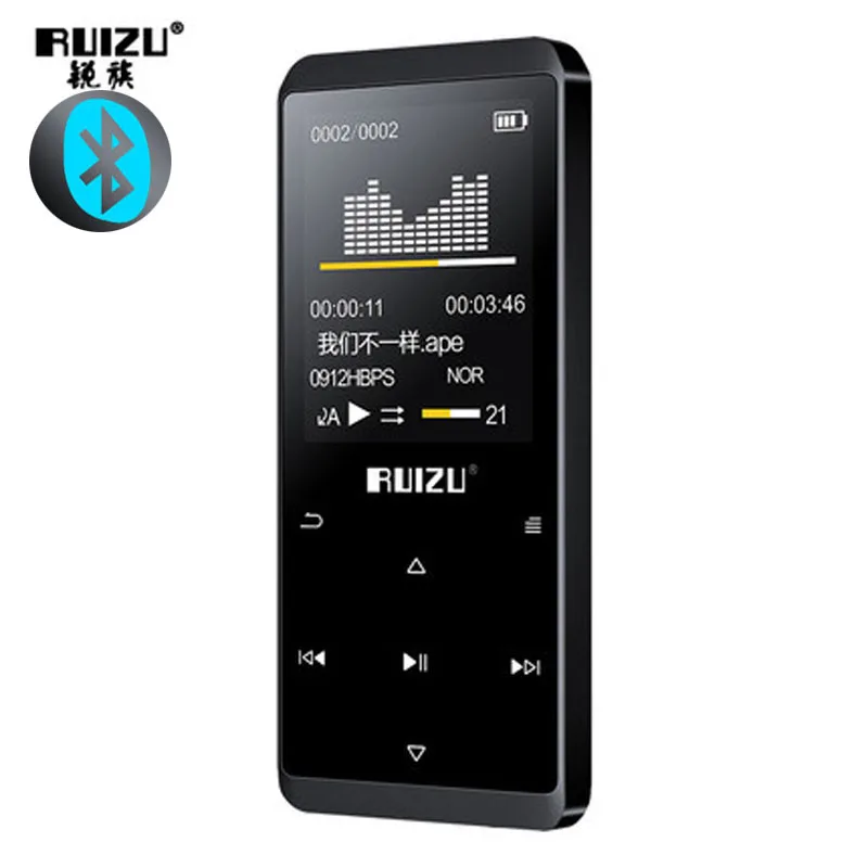 Новое поступление, Спортивный MP3 плеер RUIZU X50 с Bluetooth, 8 ГБ, мини-клип с поддержкой экрана, FM, запись, электронная книга, часы, шагомер