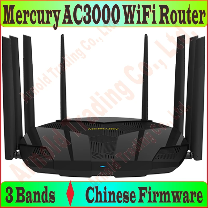 

Chin-Firmware 8 Antennas Wireless Router 802.11AC 3 bands 3000M Dual Band 2.4GHz+5GHz Gigabit AC3000 Huge WiFi USB3.0 port Prom-