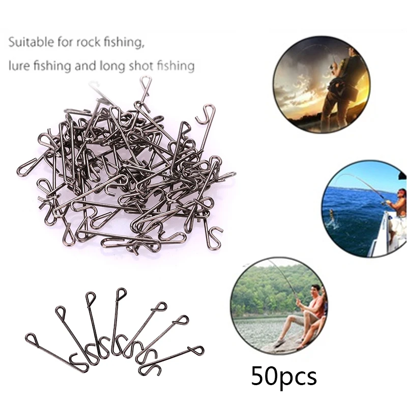 50pcs Fishing Line Wire Braid Knotless Connectors 1.3-2cm Accessories Tool