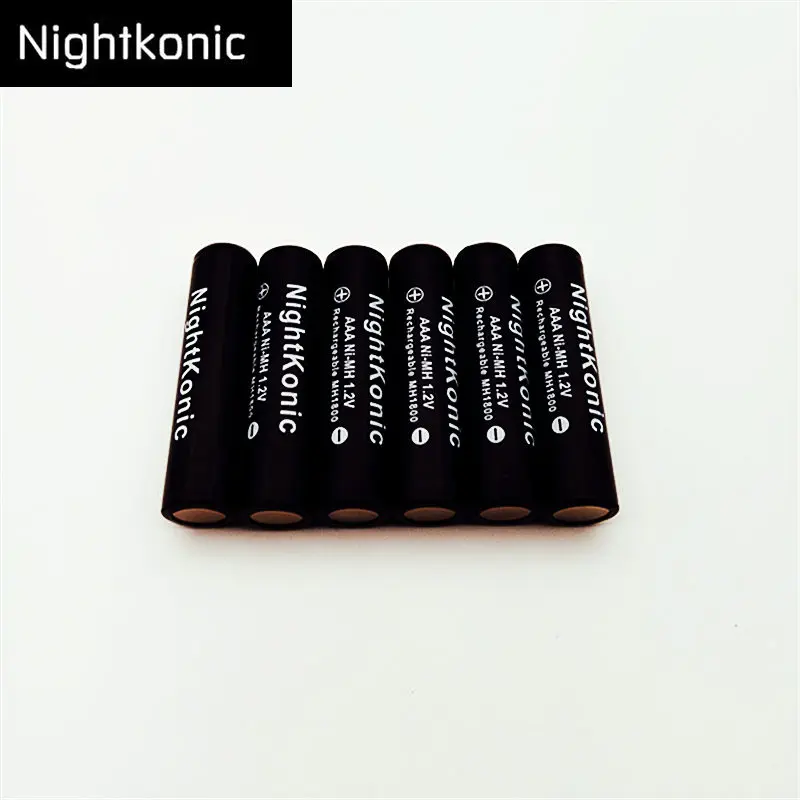 

Nightkonic 6 PCS/LOT 1.2V 1000mah AAA Battery NI-MH Rechargeable Battery BLACK