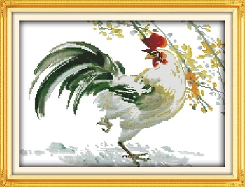 

Animal The Big Cock(5)Canvas Cross stitch kits Counted 14CT White 11CT Printed Embroidery DIY Handmade Needlework Home Decor