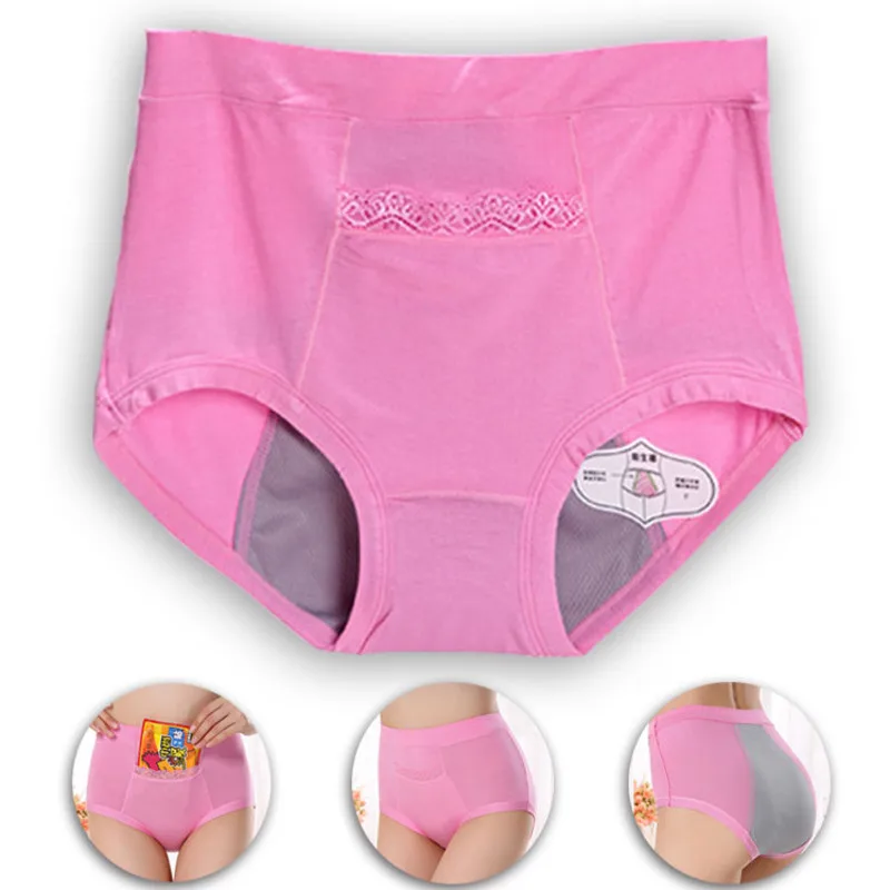

Menstrual Teen Period Panties Physiological Pants Leak Proof Women Underwear Cotton Breathable Briefs High Waist Warm Female