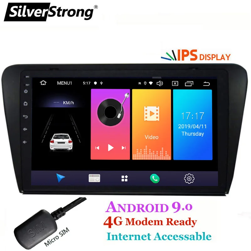 

SilverStrong 9inch IPS Display Car 2Din Radio Android9.0 For Skoda Octaiva A7 octavia3 2013-2017 Android Radio RDS TPMS