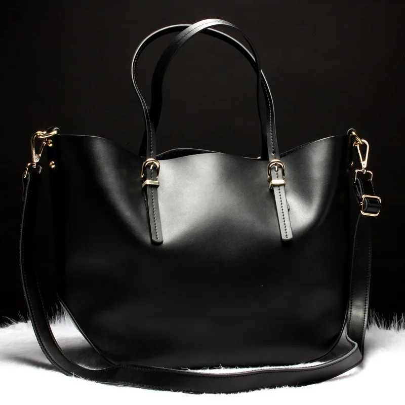 

2017 New Style Genuine Leather Large Bag Cowhide Single Shoulder HandBag Composite Bag