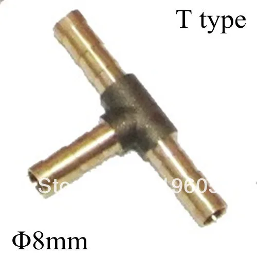 Free shipping 10 PCS/LOT hose tee fittings 8mm , brass fittings tee