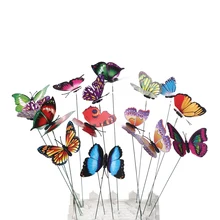 5/10/15 шт. 3D из бабочек; тонкая ручка искусственний Стрекоза со стволом, творческая ручная работа газон орнамент украшения для сада