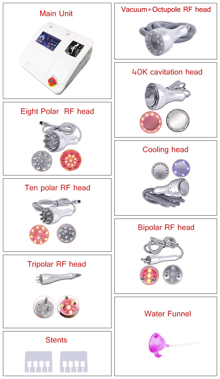 Новейшая модель 8в1 радиочастотный вакуумный Липо-лазер кавитационный формирователь тела потеря веса машина для похудения Спа