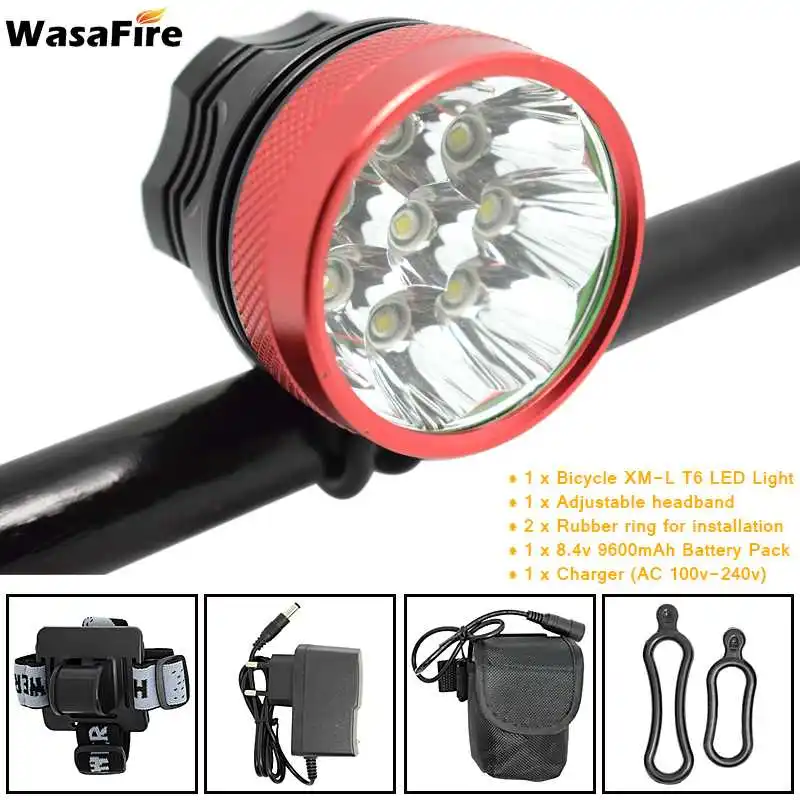 WasaFire Новый 12000lm велосипедный передний светильник 8 * T6 светодиодный 3 режима