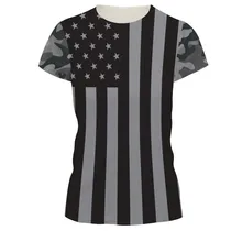 Горячая Распродажа, тонкие женские футболки, модные футболки в европейском и американском стиле с принтом флага, смешанные футболки черного цвета