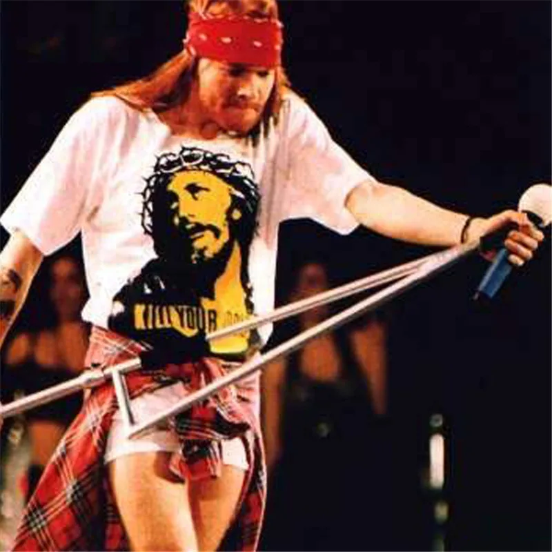 

Guns N Roses Alx Rose Same T shirt Men Kill Your Idols Funny T-shirts Rock Music Camisetas Hombre Mens Short Sleeve Tees