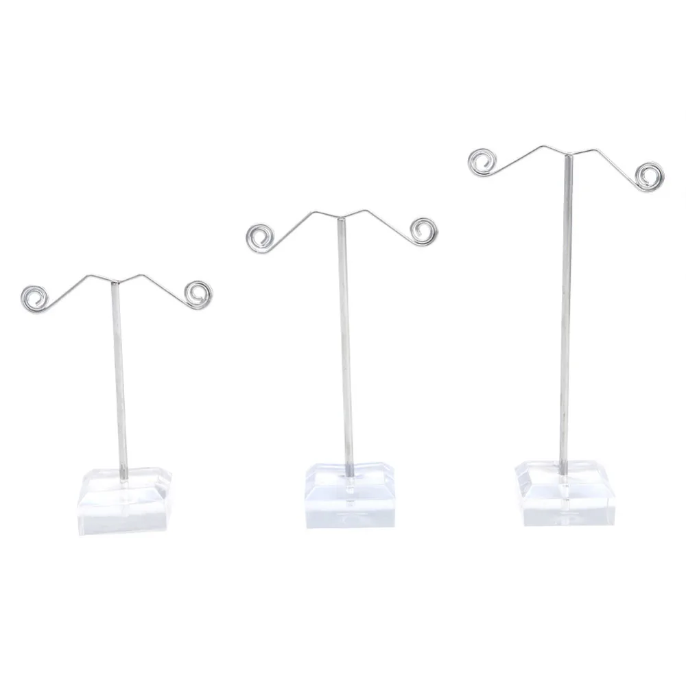 

A40 3 x Acrylic Metal Tree Earring Necklace Jewelry Display Stand Rack Holder Set