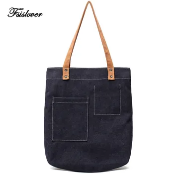 

FSISLOVER Brand Casual Women Thread Large Capacity Tote Canvas Shoulder Bag Beach Bags Simple Tote Feminina Shopping Bags Sac