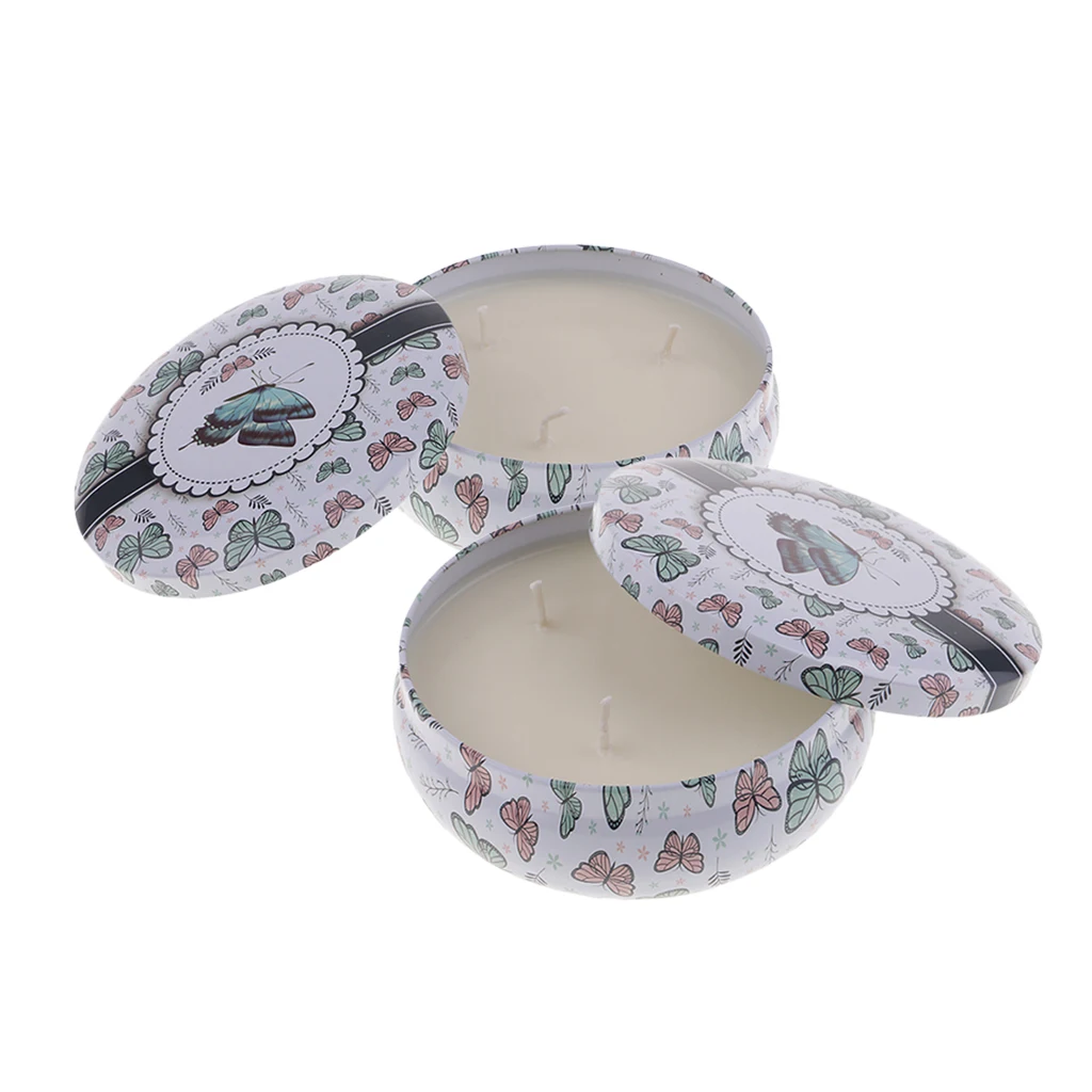 2 Scents 3 Wick Scented Candles Natural Soy Wax Portable Travel Tin Candle Gifts for Aromatherapy Wedding Party Home Decor Yoga
