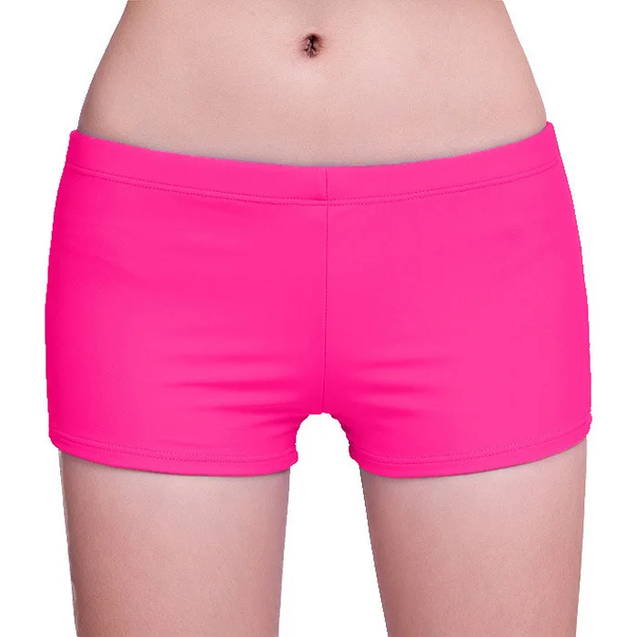 Ladies high quality swim shorts with plus sizes, women's solid color bathing shorts swimwear