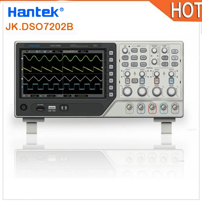 Hantek DSO7202B цифровой осциллограф 2Gsa/s Реальная частота дискретизации 2 Каналы 200 МГц пропускной способности 64 к Глубина памяти