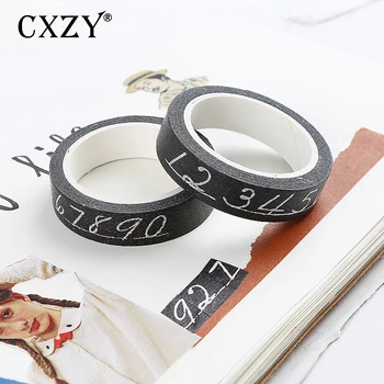 

CXZY 1PCS vintage black white number washi tape masking painting bullet journal decorative school office stationery items 1J806