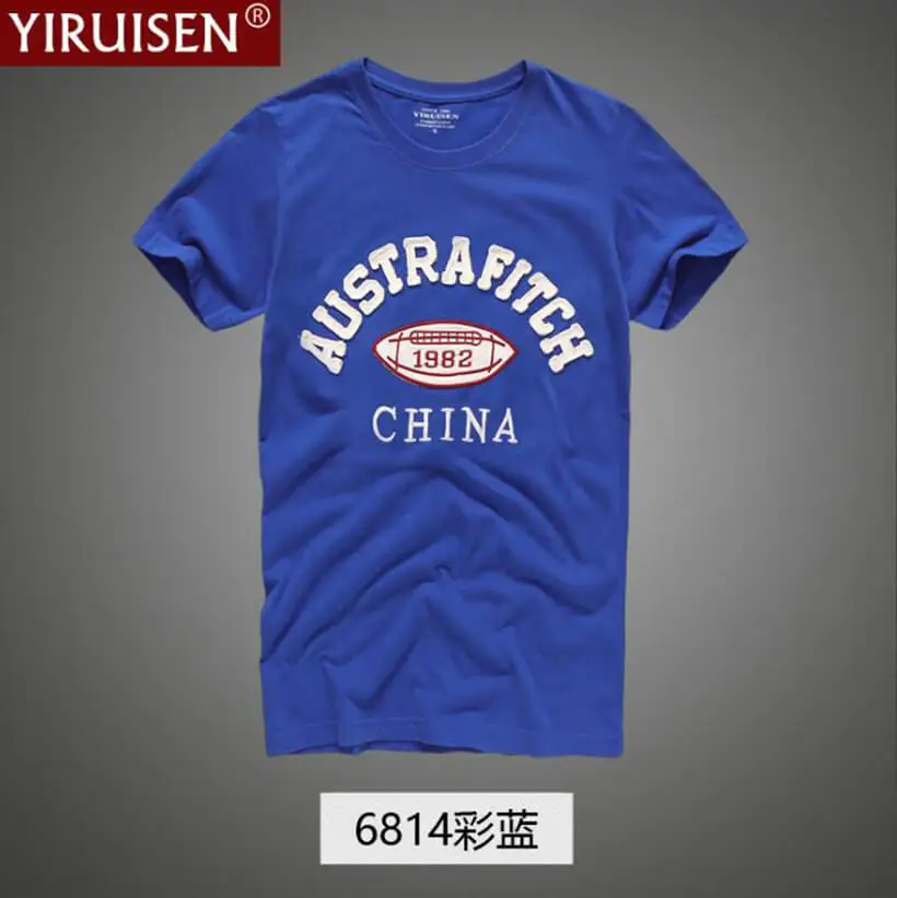 YiRuiSen Мужская брендовая футболка Летняя Повседневная Белая Мужская хлопковая футболка с коротким рукавом - Цвет: 6814