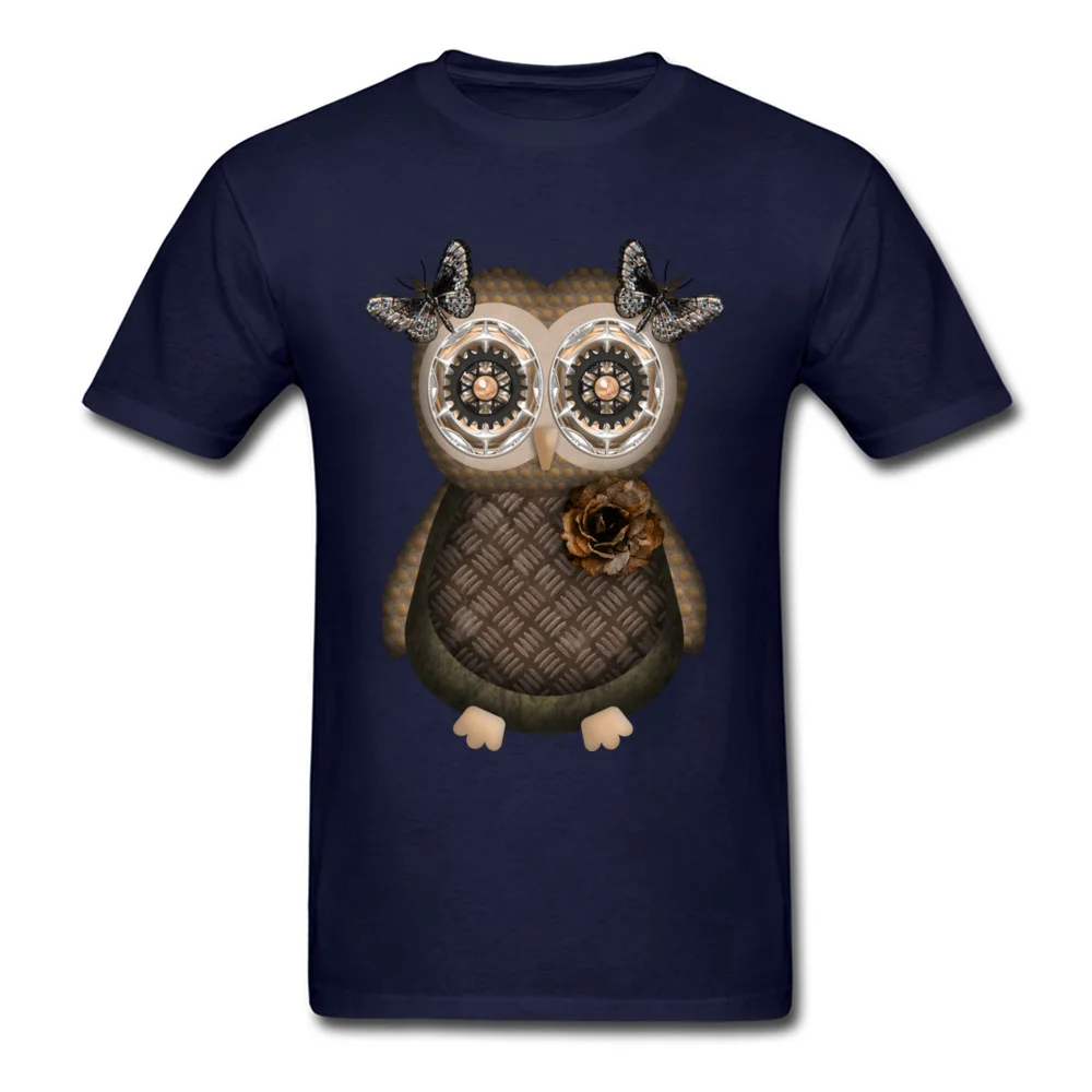 Girl Owl Fashion Short Sleeve Gift T-shirts 100% Cotton O Neck Men's Tees Geek Sweatshirts Summer/Autumn Drop Shipping Girl Owl navy