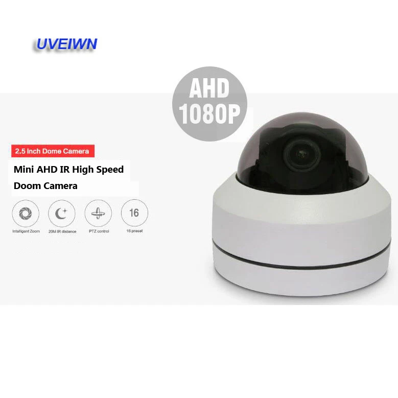 UVEIWN Новый 2 5 дюймов 1080P 3X zoom vari focal 8-8 мм объектив AHD камера мини 2MP IR PTZ купольная |
