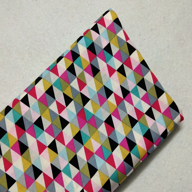 Милая хлопковая ткань с треугольным принтом, 50x105 см, треугольная ткань s, ткань для пэчворка, детское платье, вечерние украшения для дома