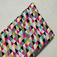 Милая хлопковая ткань с треугольным принтом, 50x105 см, треугольная ткань s, ткань для пэчворка, детское платье, вечерние украшения для дома