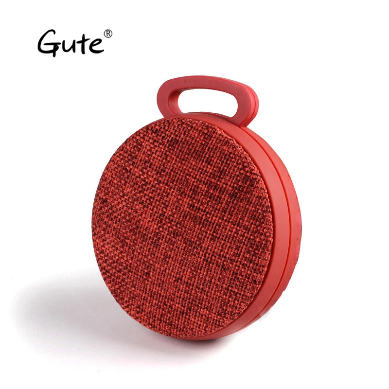 preço Gute popular circular Tecido arte gancho boom box chamada handfree subwoofer sem fio bluetooth speaker portátil caixa de som c3 dia