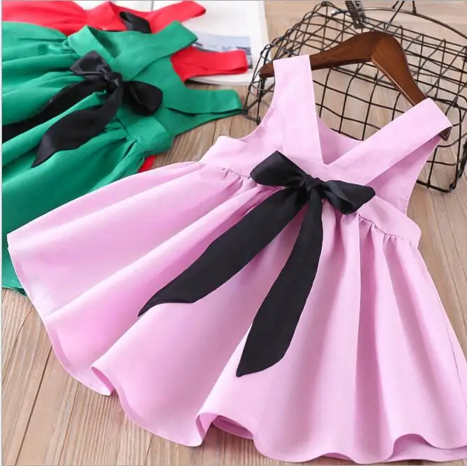 Baby Summer Dress 2018 New Girl Cotton Bow Dresses Cute Sleeveless Girl Party Dress Kids Costumes Fashion Girls Belle clothing Baby Summer Dress 2018 New Girl Cotton Bow Dresses Cute Sleeveless Girl Party Dress Kids Costumes Fashion Girls Belle clothing