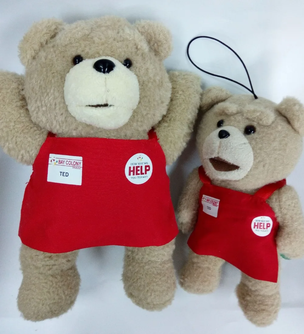 

lovely ted bear plush toy red apron bear doll birthday gift w0956