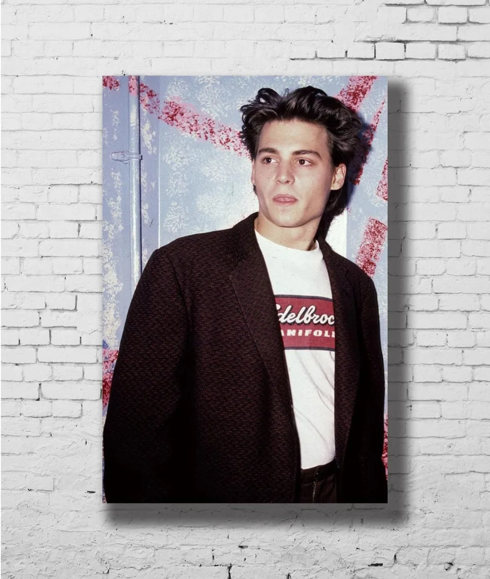 

Actor Music Star Young Johnny Depp Wall Sticker Home Decoration Silk Art Poster