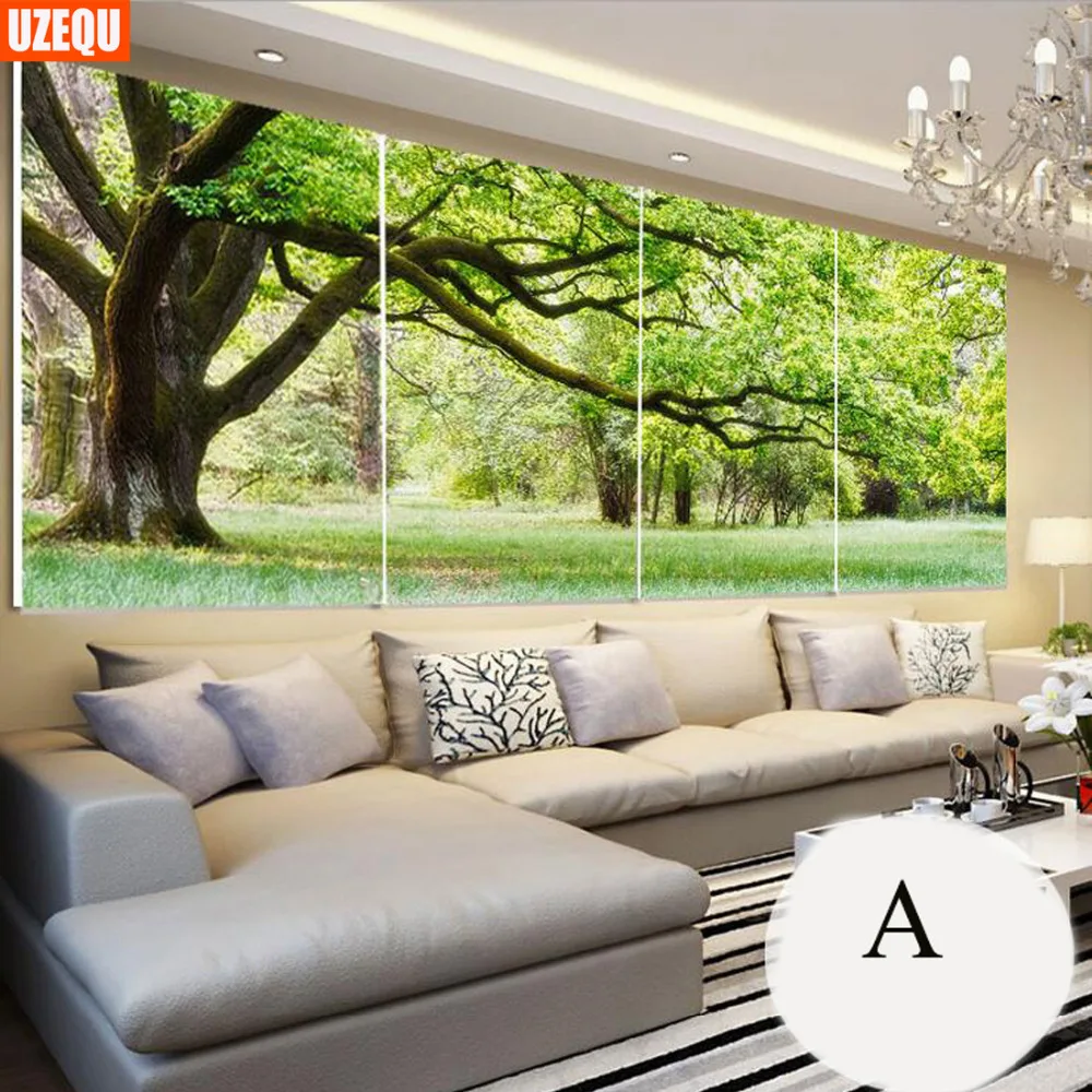 

UzeQu Multi-pictures Diamond Embroidery 5D DIY Diamond Painting Cross Stitch Evergreen Tree 3D Mosaic Painting Rhinestones Decor