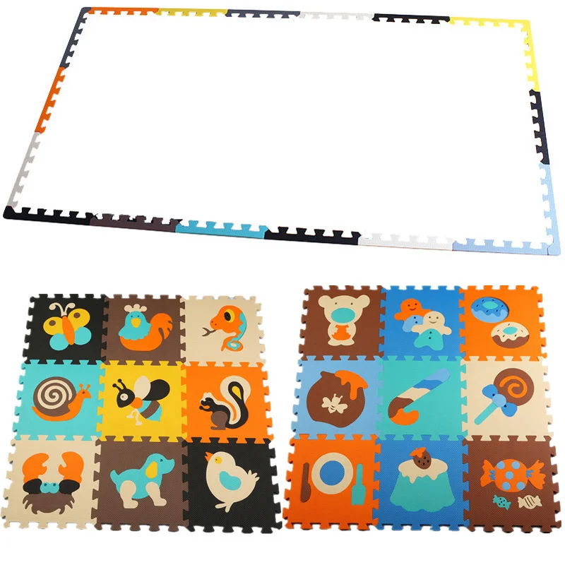 Hot Sale 30*30cm 18 pcs Baby Foam Puzzle Mats EVA Baby Play Floor Mats EVA Foam Mat For Infant Kids Jigsaw Game Pad Indoor mat - Цвет: P010018