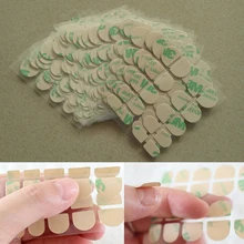 10 листов/партия, клей для ногтей, искусственные ногти, avec colle, прозрачные двухсторонние клейкие наклейки с лентами, накладные наклейки для ногтей