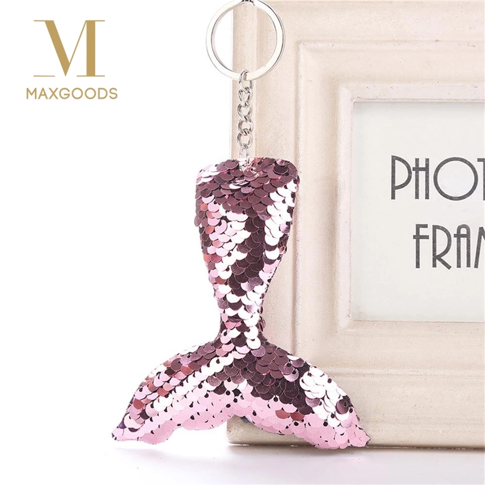 

1 Pcs Colorful Sequins Mermaid Tail Keychain Charms Paillette Pendants Fish Keyring DIY Mermaid Keychain Jewelry Accessories