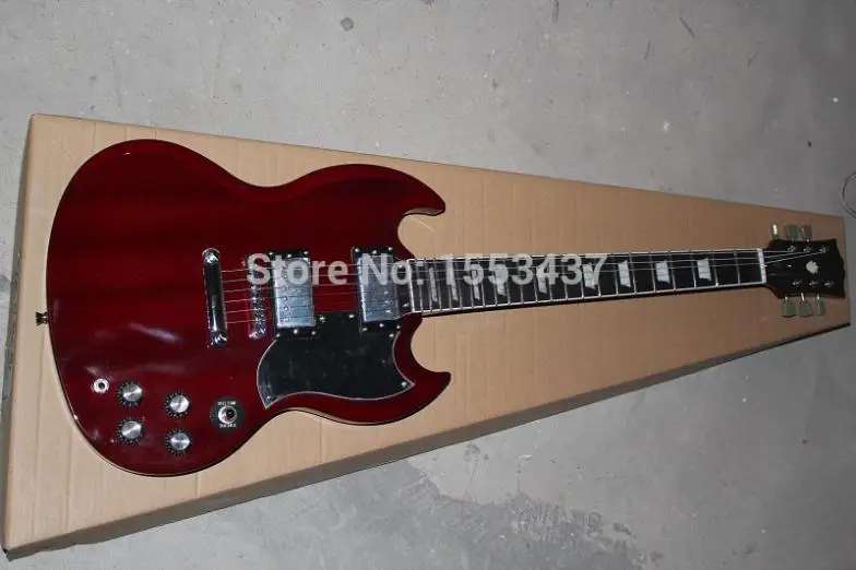 

Free Shipping High Quality Popular 400 400 Wine Red Electric Guitar Silvery Hardware 2 Pickups In Stock 1112